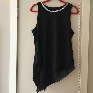 Black chiffon top with sparkle trim